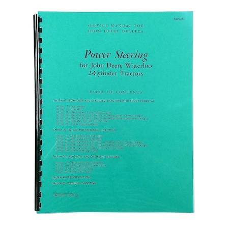 Aftermarket REP3247 2Cylinder Power Steering Service Manual Reprint Fits John Deere REP3247-STR